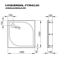 Душевой поддон Devit Universal 90x90 FTR4109
