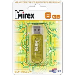 USB Flash (флешка) Mirex ELF 8Gb (желтый)