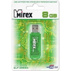 USB Flash (флешка) Mirex ELF 8Gb (зеленый)