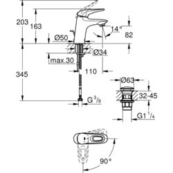 Смеситель Grohe Eurostyle 23930003