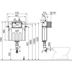 Инсталляция для туалета Alca Plast AM112 Basicmodul