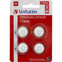Аккумулятор / батарейка Verbatim Premium 4xCR2016