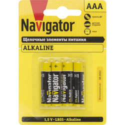Аккумулятор / батарейка Navigator Alkaline 4xAAA