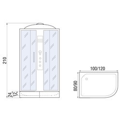 Душевая кабина River Desna 100/80/24 MT L