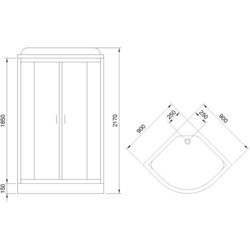 Душевая кабина Royal Bath RB 90HK1-T-CH+EL