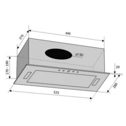 Вытяжка VENTOLUX Punto 52 WH 950 PB