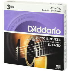 Струны DAddario 80/20 Bronze 3D 11-52