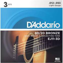 Струны DAddario 80/20 Bronze 3D 12-53