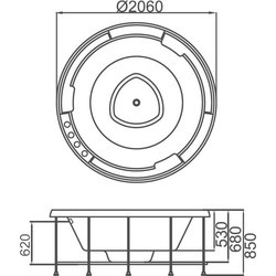 Ванна Gemy G9263 K 206x206