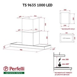 Вытяжка Perfelli TS 9635 I/BL 1000 LED