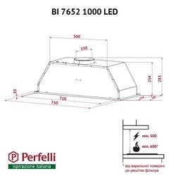 Вытяжка Perfelli BI 7652 BL 1000 LED