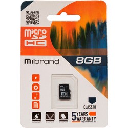 Карта памяти Mibrand microSDHC Class 10 8Gb + Adapter