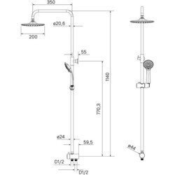 Душевая система Milardo 3703F24M76