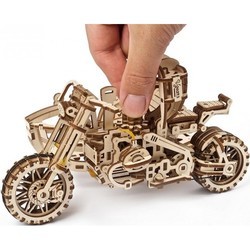 3D пазл UGears Motorcycle Scramber with a Stroller 70137