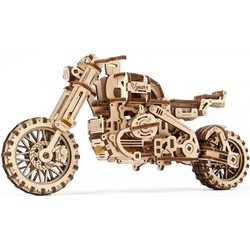 3D пазл UGears Motorcycle Scramber with a Stroller 70137