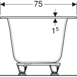 Ванна Geberit Soana Slim rim Duo 170x75 554.003.01.1