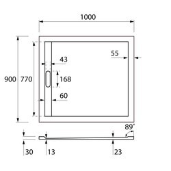 Душевой поддон Cezares TRAY-AS-AH-100/90-30-W