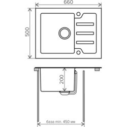 Кухонная мойка Tolero Ceramic Glass TG-860 765062