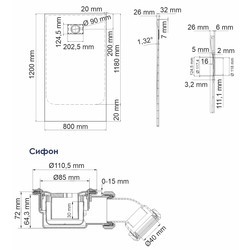 Душевой поддон WasserKRAFT Elbe 120x80 74T06