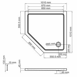 Душевой поддон WasserKRAFT Isen 100x100 26T38