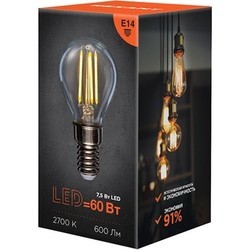 Лампочки REXANT GL45 7.5W 2700K E14 604-121 10 pcs
