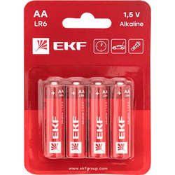 Аккумулятор / батарейка EKF Alkaline 4xAA