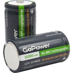 Аккумулятор / батарейка GoPower 2xD 10000 mAh