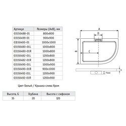 Душевой поддон RGW GWS-41 100x90 03150490-01R