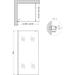 Душевая кабина Q-tap Walk-In Standard CRM209.C8 90x120