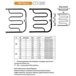 Полотенцесушитель Trugor PM2 P 400x500