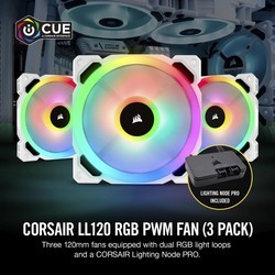 Системы охлаждения Corsair LL120 RGB Dual Light Loop White RGB Triple Pack