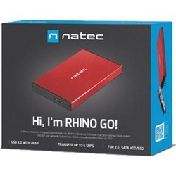 Карманы для накопителей NATEC Rhino Go Red