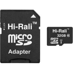 Карты памяти Hi-Rali microSDHC class 10 UHS-I U3 32Gb + SD adapter