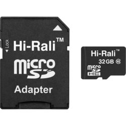 Карты памяти Hi-Rali microSDHC class 10 32GB + SD adapter