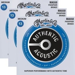 Струны Martin Authentic Acoustic SP Phosphor Bronze 13-56 (3-Pack)