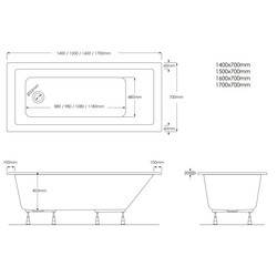 Ванны SCHEDPOL Milos 170x70 3WSP.M1P-17070