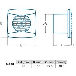 Вытяжные вентиляторы Cata UC-10 Timer (черный)