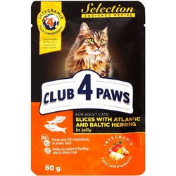 Корм для кошек Club 4 Paws Adult Slices with Atlantic and Baltic Herring in Jelly 1.92 kg