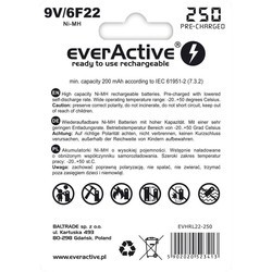 Аккумуляторы и батарейки everActive Silver Line 1xKrona 250 mAh