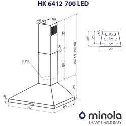 Вытяжки Minola HK 6412 I 850 LED