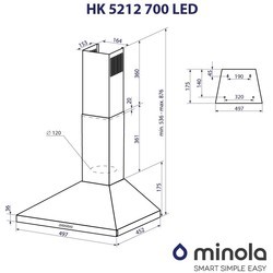 Вытяжки Minola HK 5212 WH 700 LED