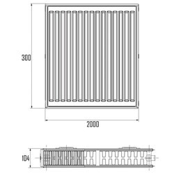 Радиаторы отопления AquaTronic 22VK 300x1000