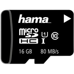 Карты памяти Hama microSDHC Class 10 UHS-I 16Gb
