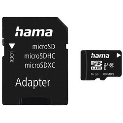 Карты памяти Hama microSDHC Class 10 UHS-I 16Gb