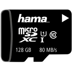 Карты памяти Hama microSDXC Class 10 UHS-I 128Gb