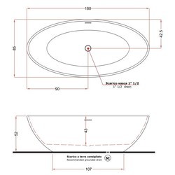 Ванны Treesse Carezza 180x85