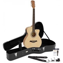 Акустические гитары Gear4music Single Cutaway Electro Acoustic Guitar Gig Pack