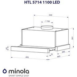 Вытяжки Minola HTL 5714 WH 1100 LED