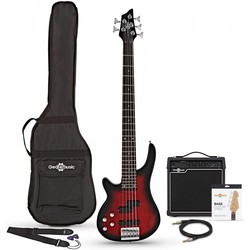 Электро и бас гитары Gear4music Chicago 5 String Left Handed Bass Guitar 15W Amp Pack
