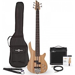 Электро и бас гитары Gear4music Chicago 5 String Neck Thru Bass Guitar 15W Amp Pack